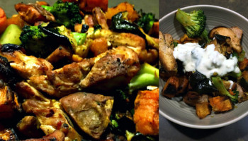 Roasted Vegetables and Chicken Salad