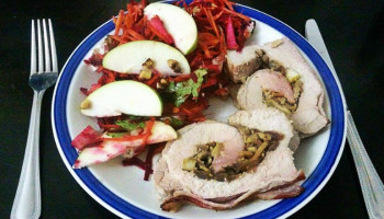 Apple-Stuffed Bacon-Wrapped Pork Tenderloin