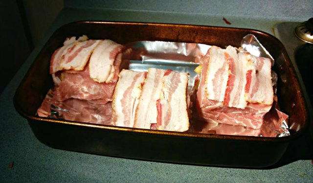 Apple-Stuffed Bacon-Wrapped Pork Tenderloin
