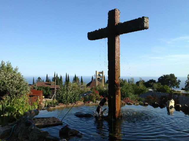 The fountain at the New Camaldoli Hermitage.