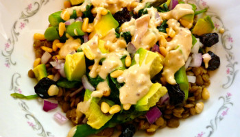 Lentil Salad with Delicious Lemon-Tahini Dressing