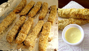 Curried Tofu Strips and Creamy Coconut Yogurt Dip