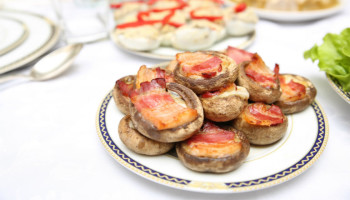 Bacon and Sausage Stuffed Mushrooms