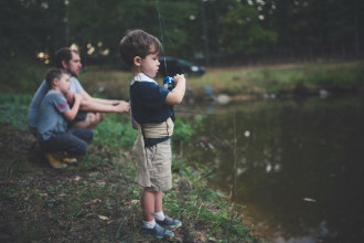 Father Sons Fishing