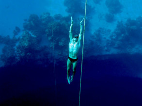 Man Freediving