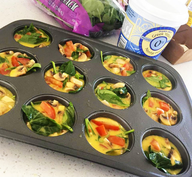 Tomato, Mushroom, and Spinach Egg Muffins
