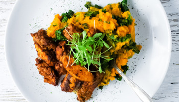 Chili Lime Chicken with Sweet Potatoes and Kale