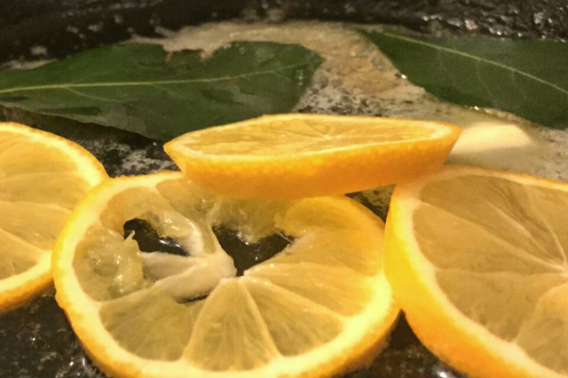 Citrus and Bay Leaf Infused Halibut