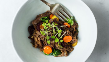 Braised Korean Beef Skillet with Bok Choy, Zucchini, and Carrots