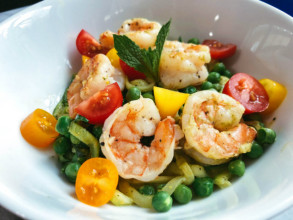 Shrimp and Mint Pesto Zoodles