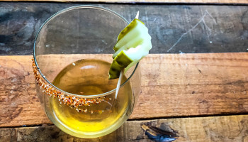 Low Calorie Pickleback Martini