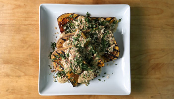 Grilled Butternut Squash with Almond Satay Sauce