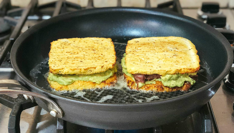 Grilled Avocado, and Cauliflower Bread Sandwich