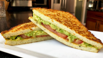 Grilled Avocado, Tomato, and Cauliflower Bread Sandwich