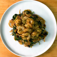 Weeknight Shrimp with Fennel, Spinach, and Leek