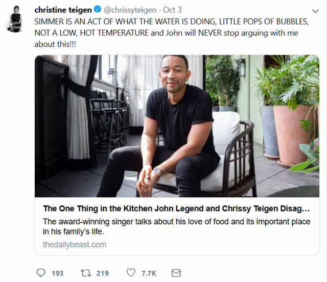 Chrissy Teigen on Simmer