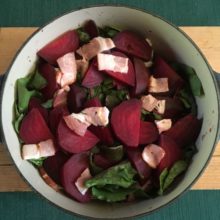 Beets, Beet Greens, and Bacon (or Butter)