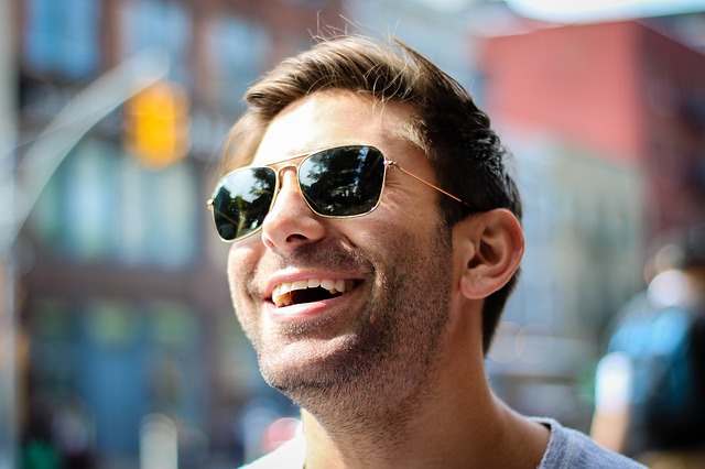 Happy man wearing sunglasses